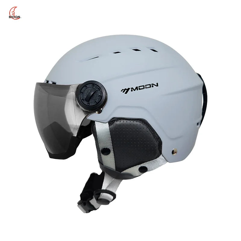 Moon Hot Selling Ski Snowboard Helmet ABS+EPS Integrated Goggle Shield Low Weight Adults Men Women Ski Helmet
