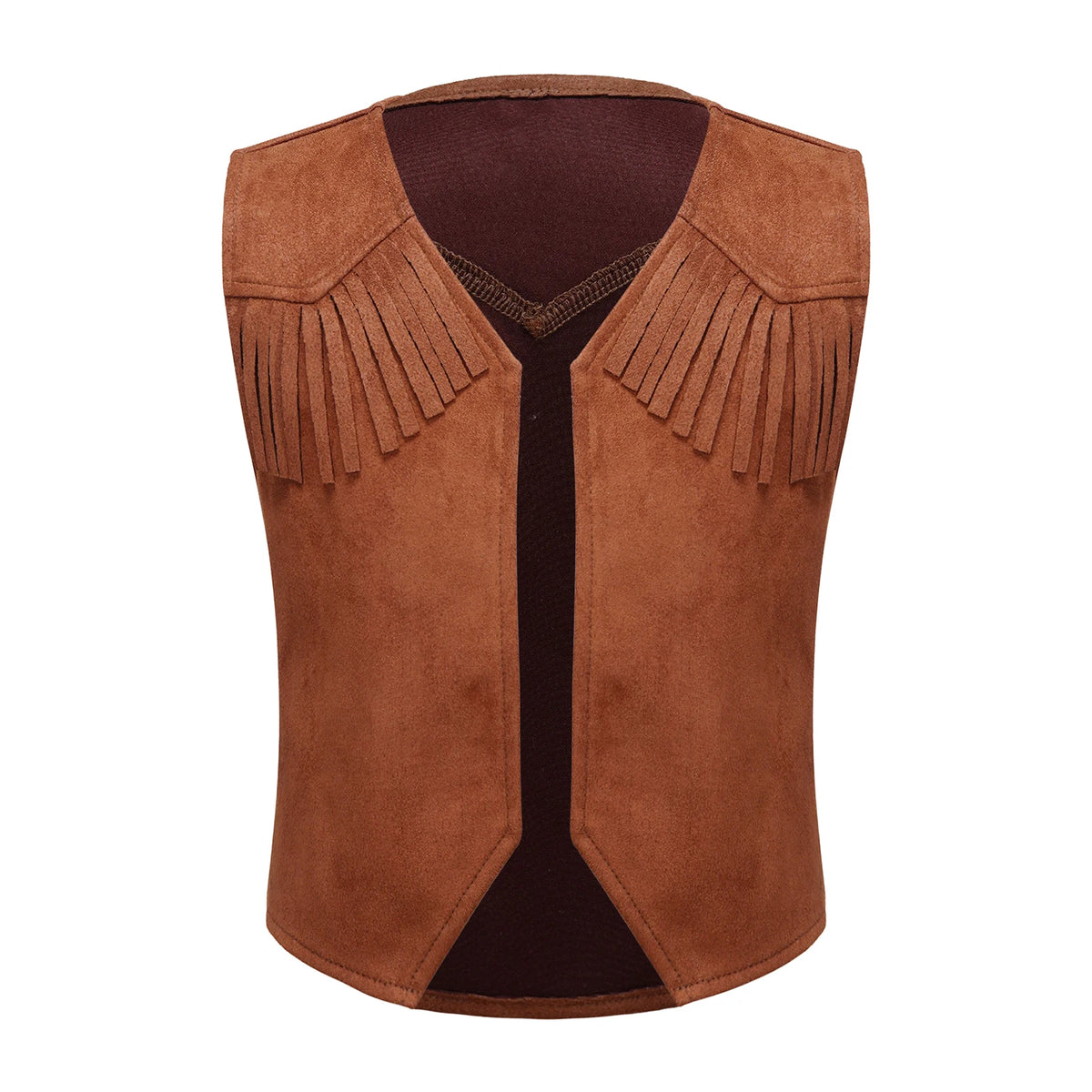 Kids Girl Boy Fringed Vest for Carnival Theme Party Tassels Top Open Front Waistcoat Child Halloween Western Cowboy Costumes