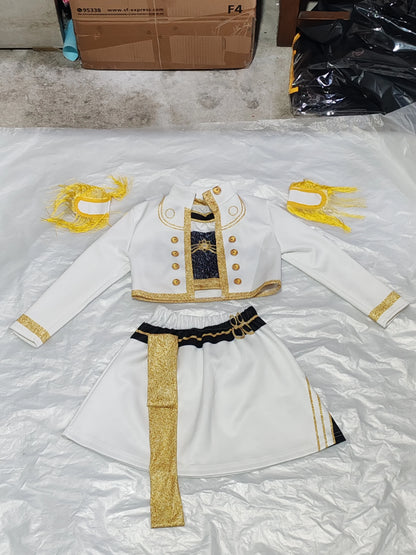 Kids Anime Cosplay Girl Costume Group Idol Singer Performance Show Black Golden Costume Child Halloween Party Clolthes Outfit
