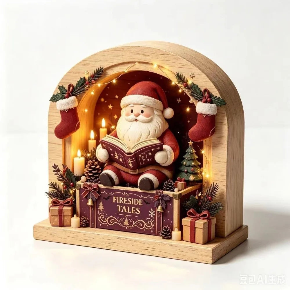 Merry Christmas Wooden Christmas Decoration Star Shape Snowman Deer Home Ornaments Rabbit Santa Claus Wall Decor New Year Gift