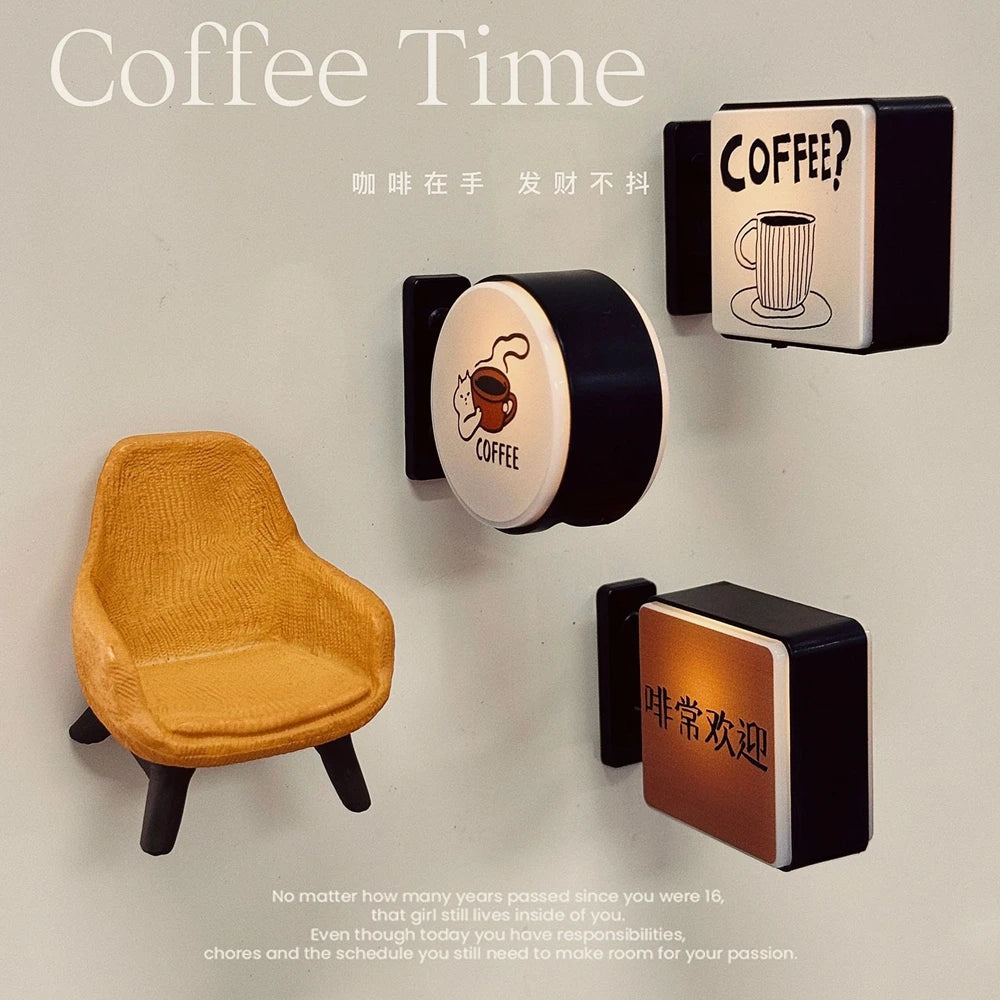Mini Lightbox Fridge Magnet Coffee Japanese Creative Tourism Souvenir Magnetic Luminous Light Box Home Decoration Gift