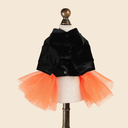 Halloween Costumes Dresses For Dog Elegant Pet Vest With Tutu Skirt Autumn Winter Girl Female Pet Toy Poodle Small Breeds Cat