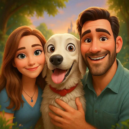 Custom Cartoon Style Portrait from Photo Personalized Cartoon Christmas Gift for Couples Family Kids - Unique Wall Art Poster
