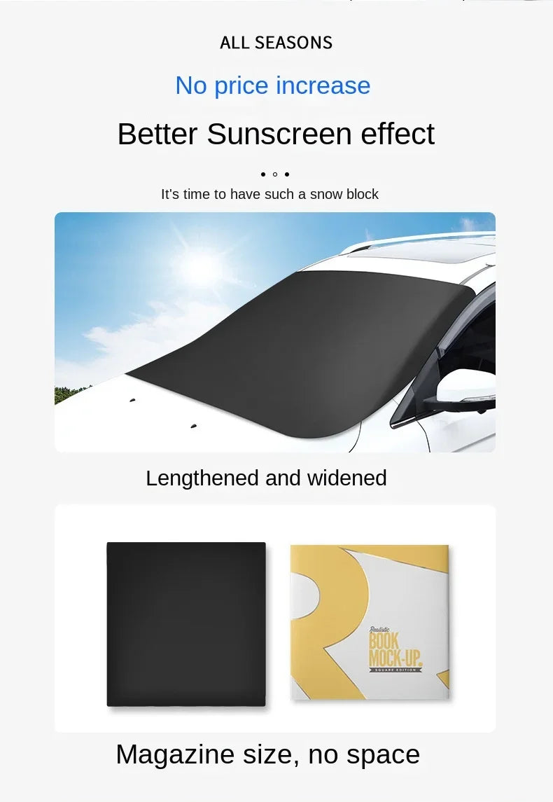 Car Magnetic Snow Shield Winter Front Windshield Cover Anti-frost Sun Protection Half Car Cover Insulated sunshade