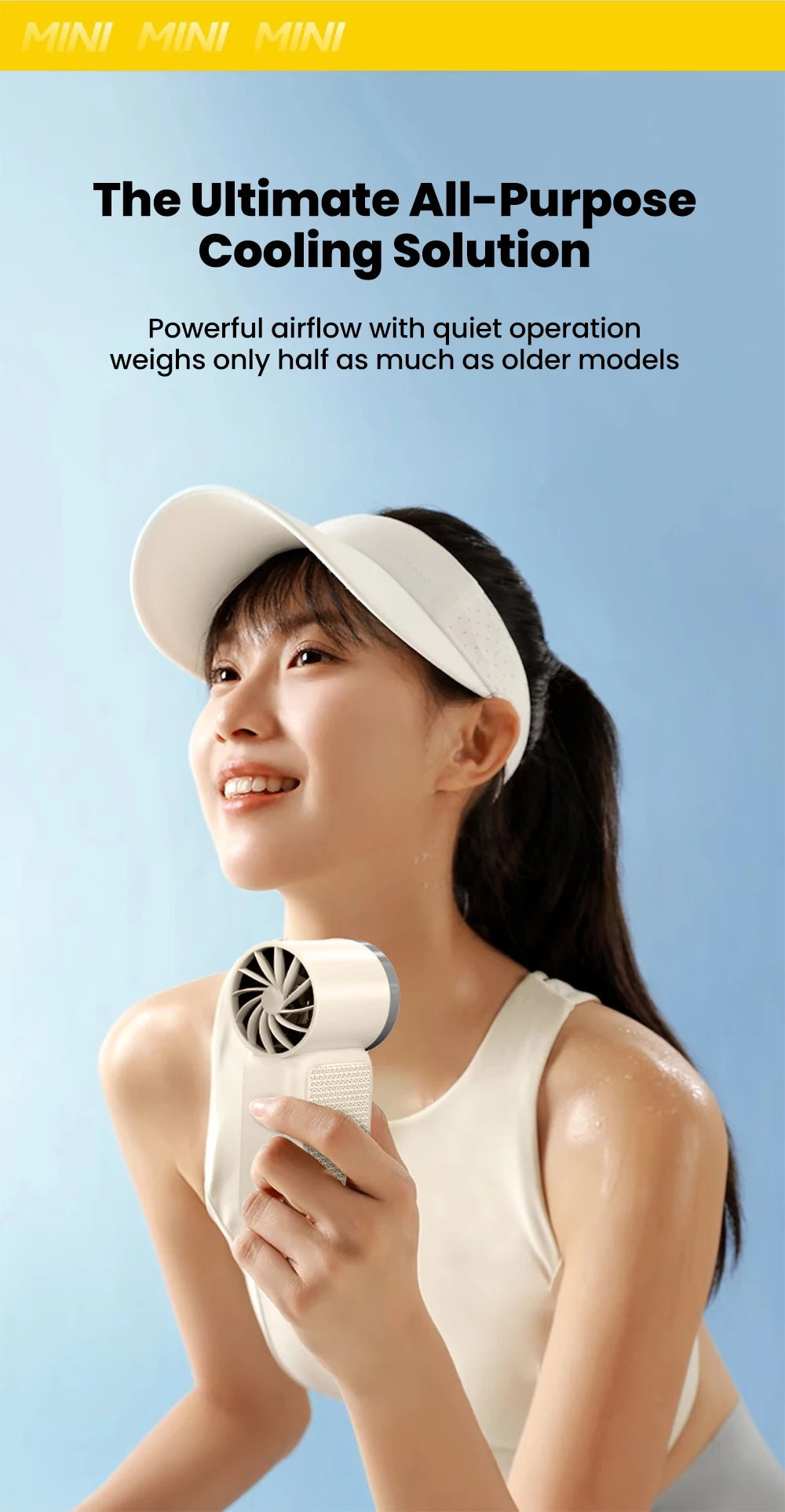 Mini Fan Handheld Portable Outdoor Small Fan 5-speed Adjust Ultra Mini Fan Type-C Rechargeable Home Office Summer Cooling Fans