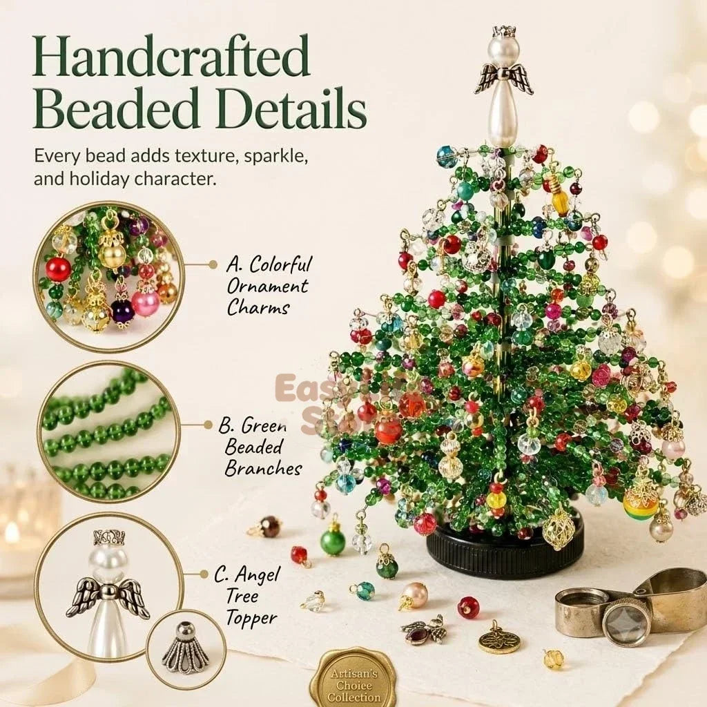 DIY Beaded Christmas Tree Kit Handmade Creative DIY Beading Project Set 3D Crystal Bead Holiday Craft Set for Women Men Home