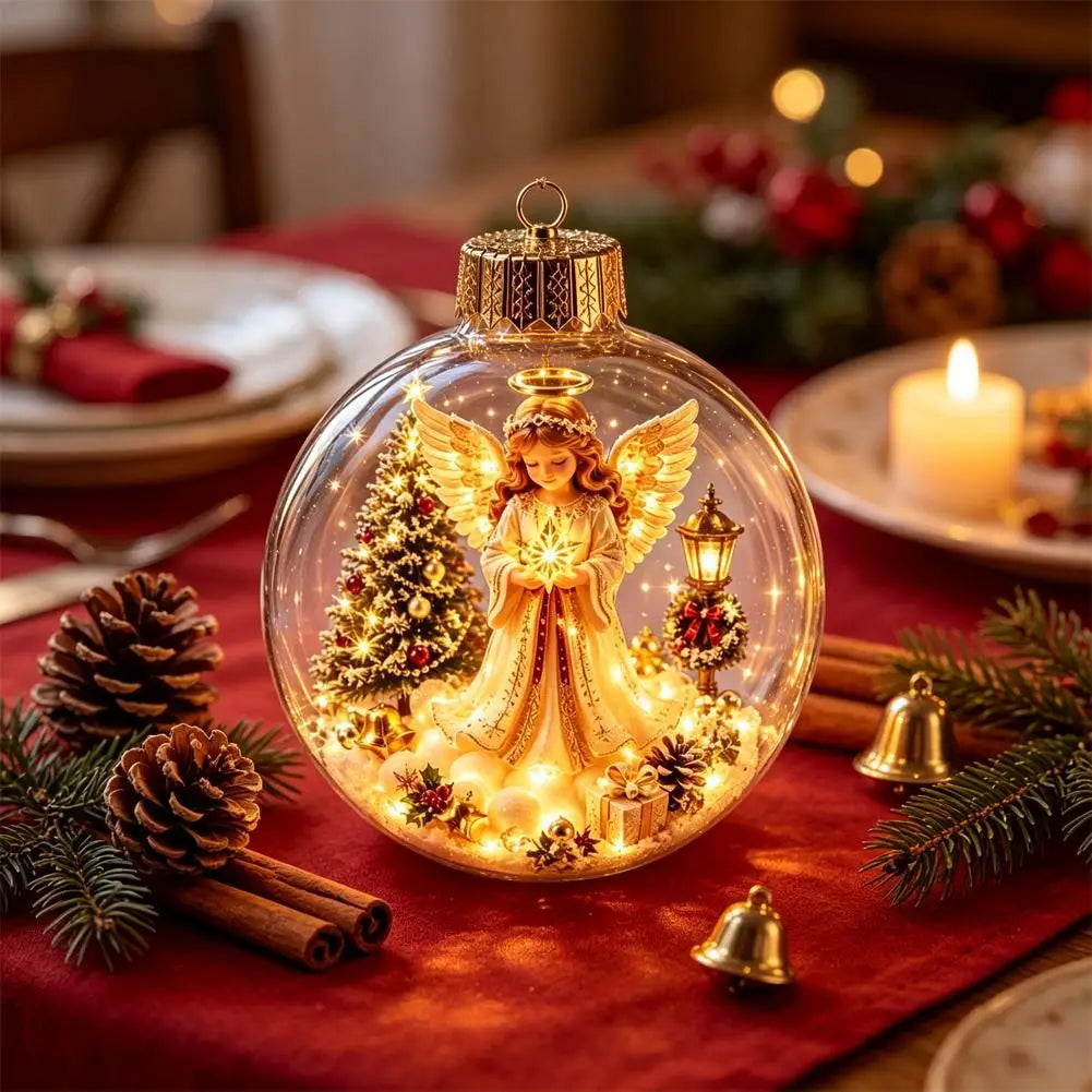 Christmas Story Decorations With Lights Creative Nutcracker Reindeer Snowman Glowing Christmas Tree Decor Pendant Crystal ball