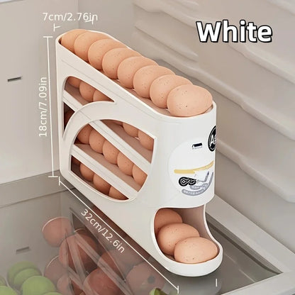 1PC Refrigerator Egg Storage Box Side Door Storage Kitchen Tool Automatic Egg Rolling Antibacterial Distribution Large Capacity
