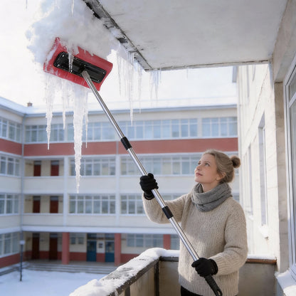 2-4m Snow Roof Rake with No-Scratch Head Foam Snow Broom Winter Snows Removal Tool Time Saving For Windshields Solar Panels