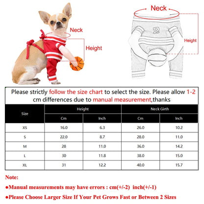 Halloween Pet Basketball Costume with 3D Ball Funny Sport Cosplay Outfit for Small Medium Dogs Pug Apparel Photo Shoots Playtime