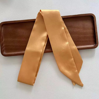 4.5x100cm Long Skinny Hair Scarf Women Imitation Silk Satin Headband Cute Neckerchief Solid Colors Ladies Fashion Bag Scarves