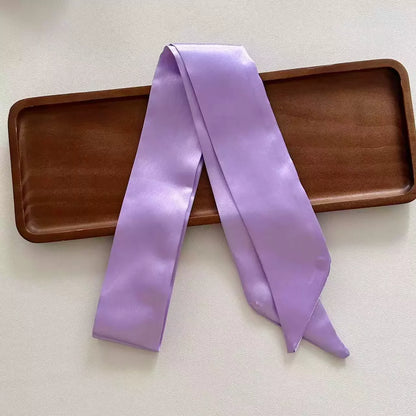 4.5x100cm Long Skinny Hair Scarf Women Imitation Silk Satin Headband Cute Neckerchief Solid Colors Ladies Fashion Bag Scarves