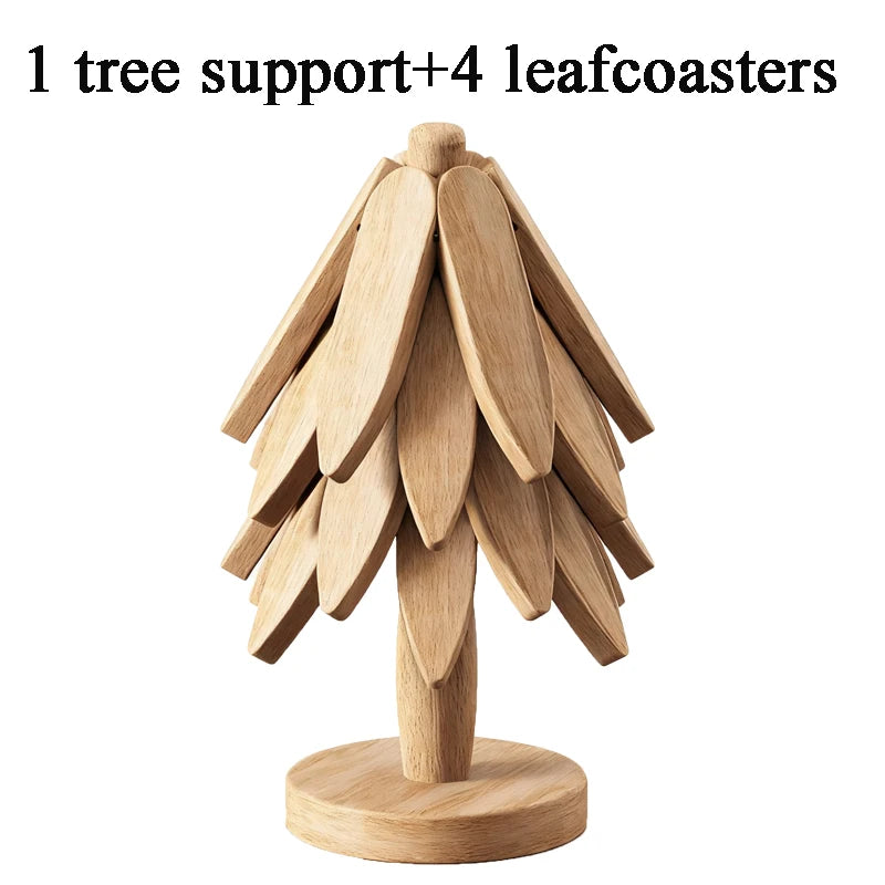 Christmas Tree Insulation Mat Solid Wood Dining Table Coaster Anti Scalding Mat Pot Mat Creative Personalized Home Decoration