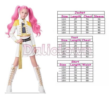 Kids Anime Cosplay Girl Costume Group Idol Singer Performance Show Black Golden Costume Child Halloween Party Clolthes Outfit