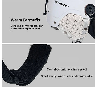 Moon Hot Selling Ski Snowboard Helmet ABS+EPS Integrated Goggle Shield Low Weight Adults Men Women Ski Helmet