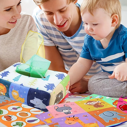 Montessori Tissue Box – Soft Sensory Pull Toy