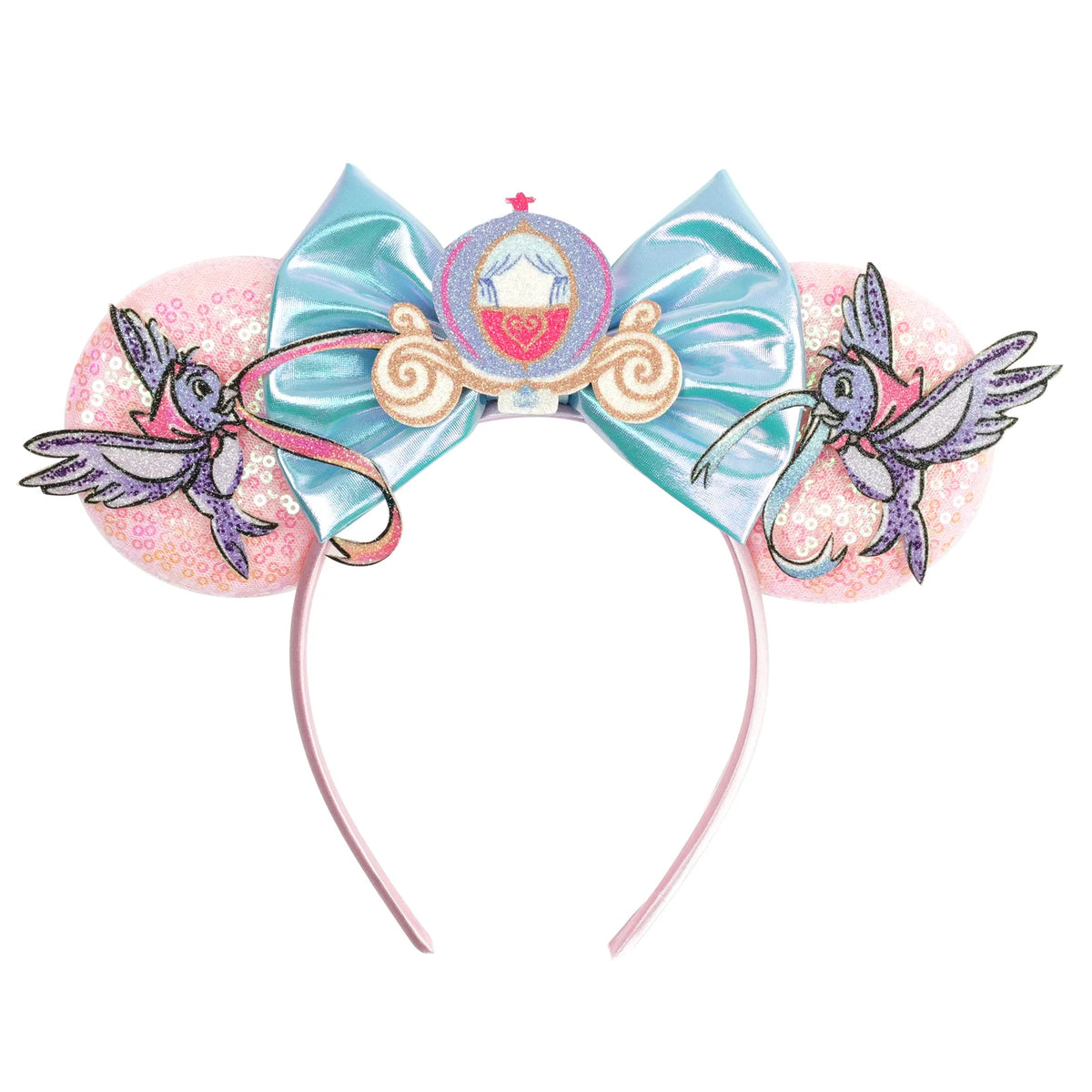 New Christmas Halloween Mouse Ears Headband Cartoon Sequin Bows Headband Birthday Party Princess Cosplay Costume For Women Adult