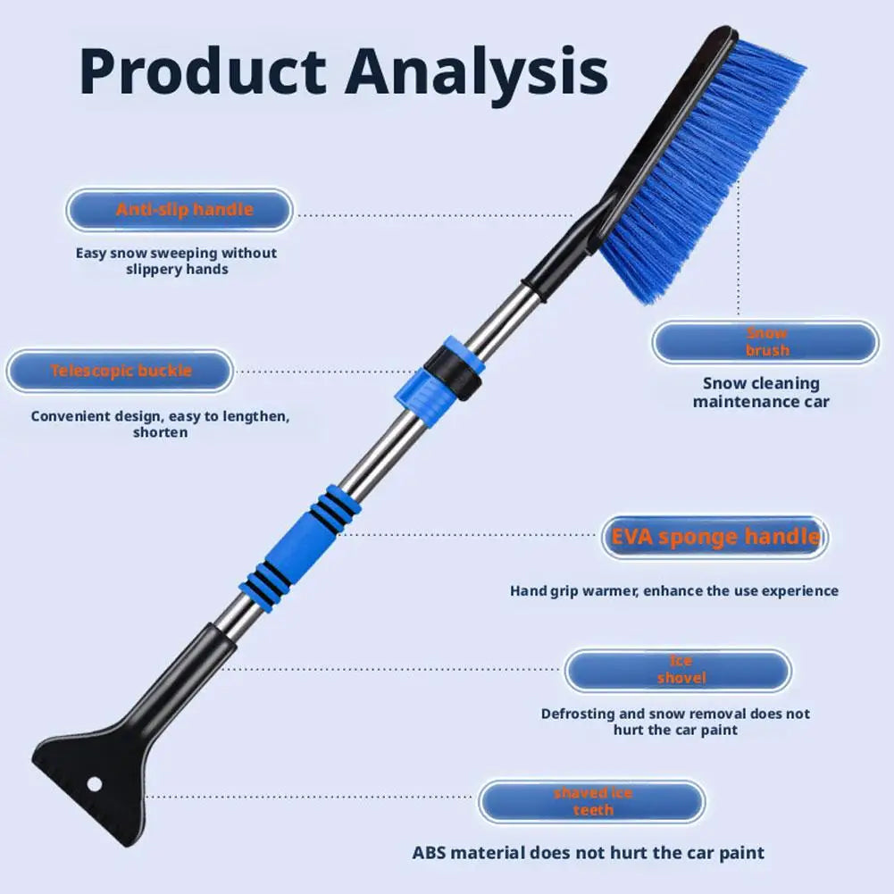 Car Snow Shovel Snow Ice Scraper Snow Brush Shovel Removal Brush Car Windshield Cleaning Scraping Winter Tool