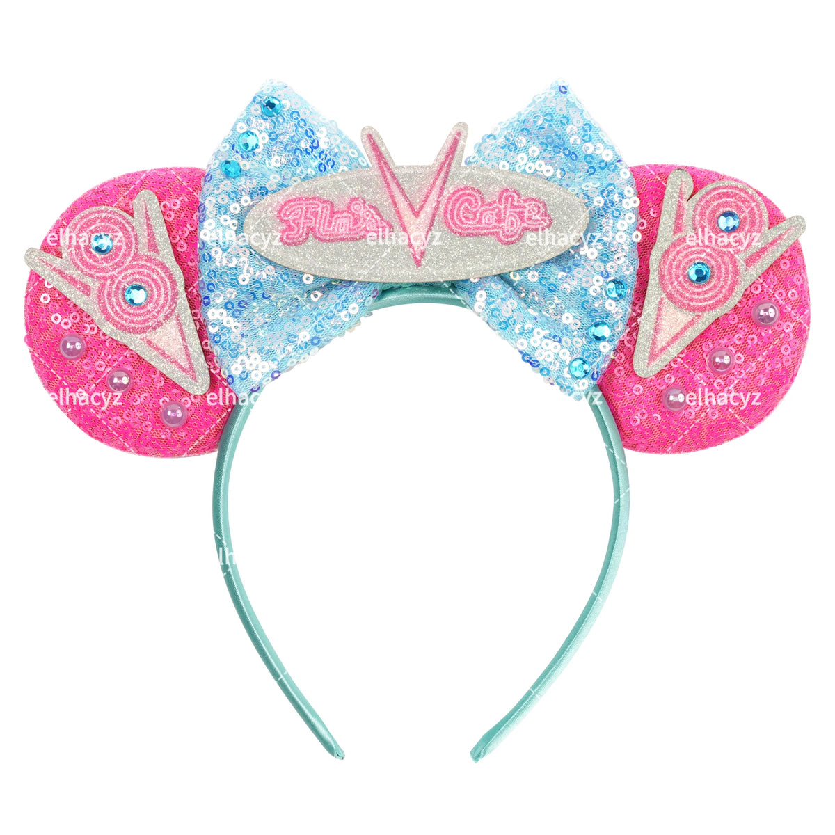 New Christmas Halloween Mouse Ears Headband Cartoon Sequin Bows Headband Birthday Party Princess Cosplay Costume For Women Adult