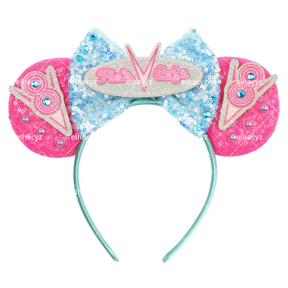 New Christmas Halloween Mouse Ears Headband Cartoon Sequin Bows Headband Birthday Party Princess Cosplay Costume For Women Adult