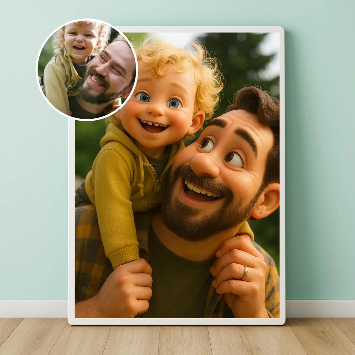 Custom Cartoon Style Portrait from Photo Personalized Cartoon Christmas Gift for Couples Family Kids - Unique Wall Art Poster