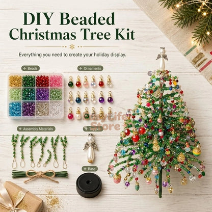 DIY Beaded Christmas Tree Kit Handmade Creative DIY Beading Project Set 3D Crystal Bead Holiday Craft Set for Women Men Home