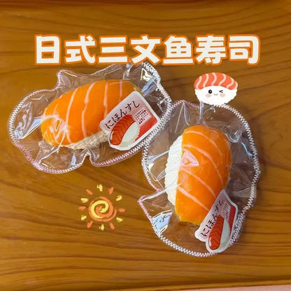 Salmon Sushi Squishy – Simulated Food Squeeze Toy