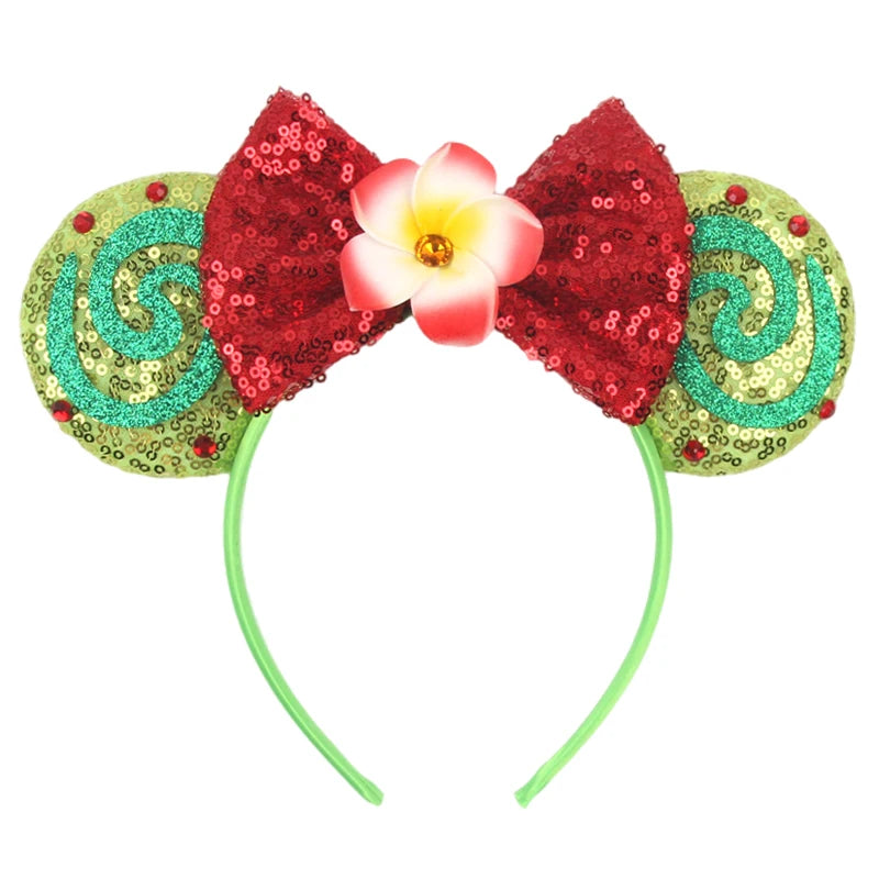 New Christmas Halloween Mouse Ears Headband Cartoon Sequin Bows Headband Birthday Party Princess Cosplay Costume For Women Adult