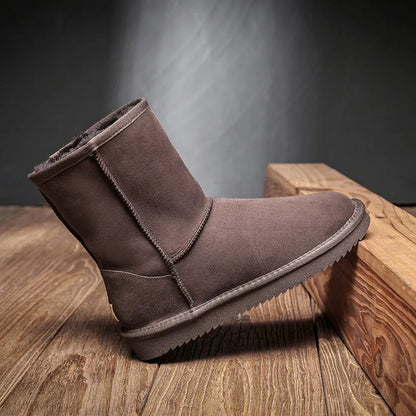 Snow Boots Men Waterproof Australia Winter Warm Shoes Non Slip Rubber Sole 100% Genuine Sheepskin Leather Big Size Wholesale