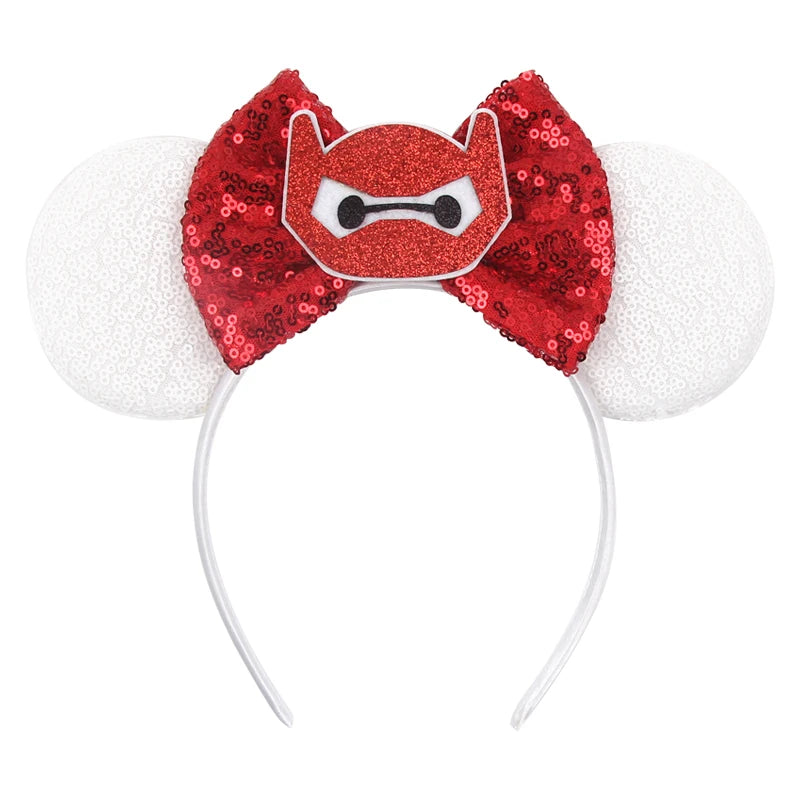 New Christmas Halloween Mouse Ears Headband Cartoon Sequin Bows Headband Birthday Party Princess Cosplay Costume For Women Adult