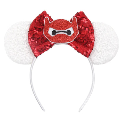 New Christmas Halloween Mouse Ears Headband Cartoon Sequin Bows Headband Birthday Party Princess Cosplay Costume For Women Adult