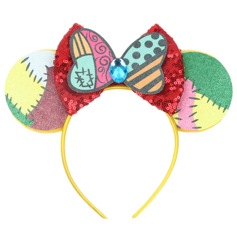 New Christmas Halloween Mouse Ears Headband Cartoon Sequin Bows Headband Birthday Party Princess Cosplay Costume For Women Adult