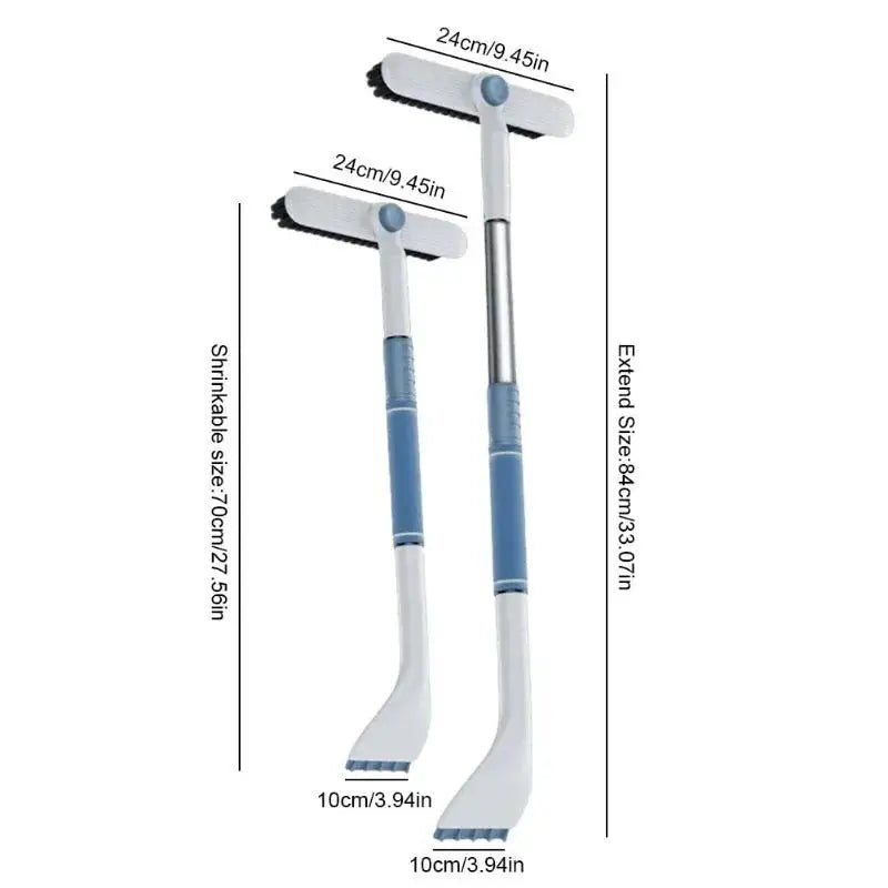 Cold-Resistant Auto Snow Removal Brush with Scraper; Scalable Detachable Windshield Defrosting Tool