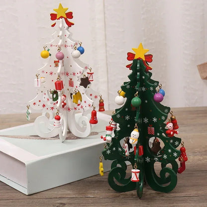 1 Pcs Decorations Creative Wooden Christmas Tree Ornament Home Desktop Party Decor New Year Kids Gifts Home Decoration Crafts