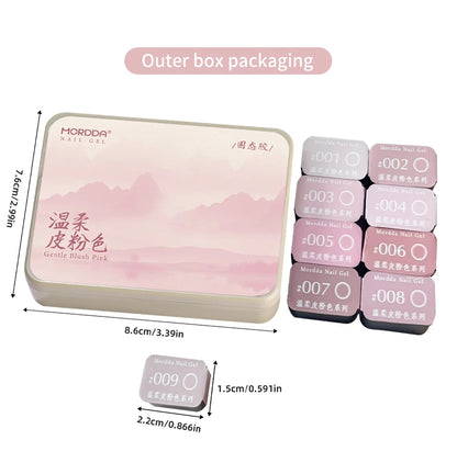 9 Colors Pink Patting Gel Smudge Canned High Saturation Popular Semi-Solid Nail Polish Gel Nail Salon