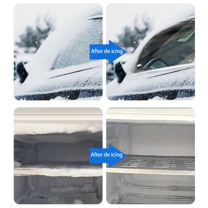 Multi-Functional Snow Ice Removal Spray, Quick Thawing, Instant Frost Removal, Long-Lasting Anti-Ice, for Car Windshield, Fridge