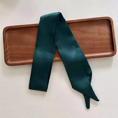 4.5x100cm Long Skinny Hair Scarf Women Imitation Silk Satin Headband Cute Neckerchief Solid Colors Ladies Fashion Bag Scarves
