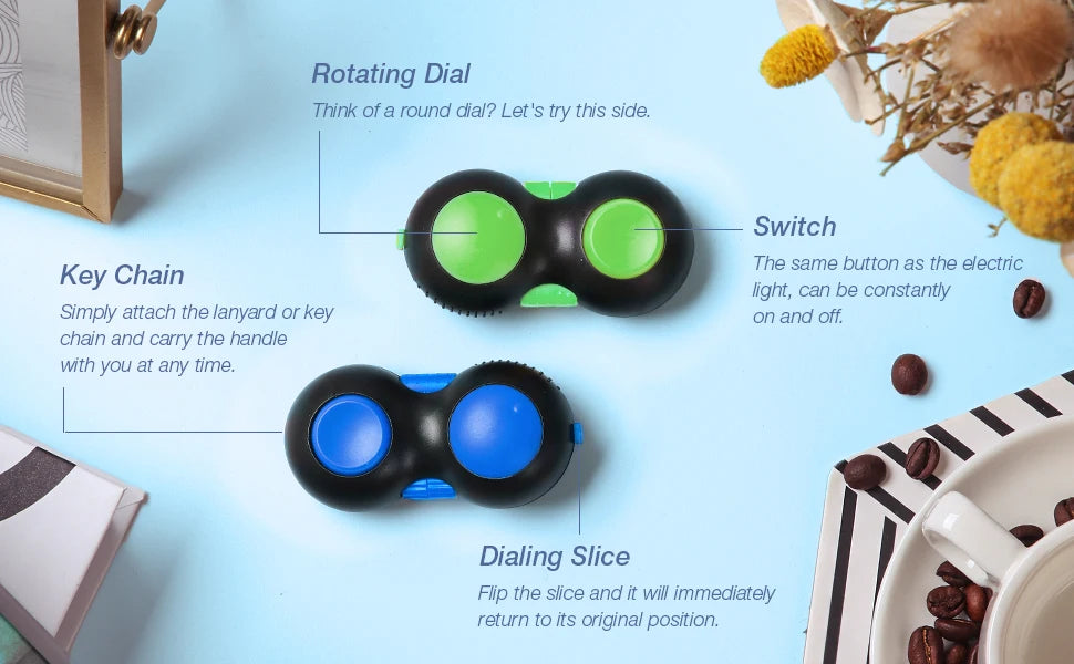 Fidget Pad with 8 Fidget Functions, Fidget Controller Stress Reducer, Toy Cube Relieves Stress and Anxiety