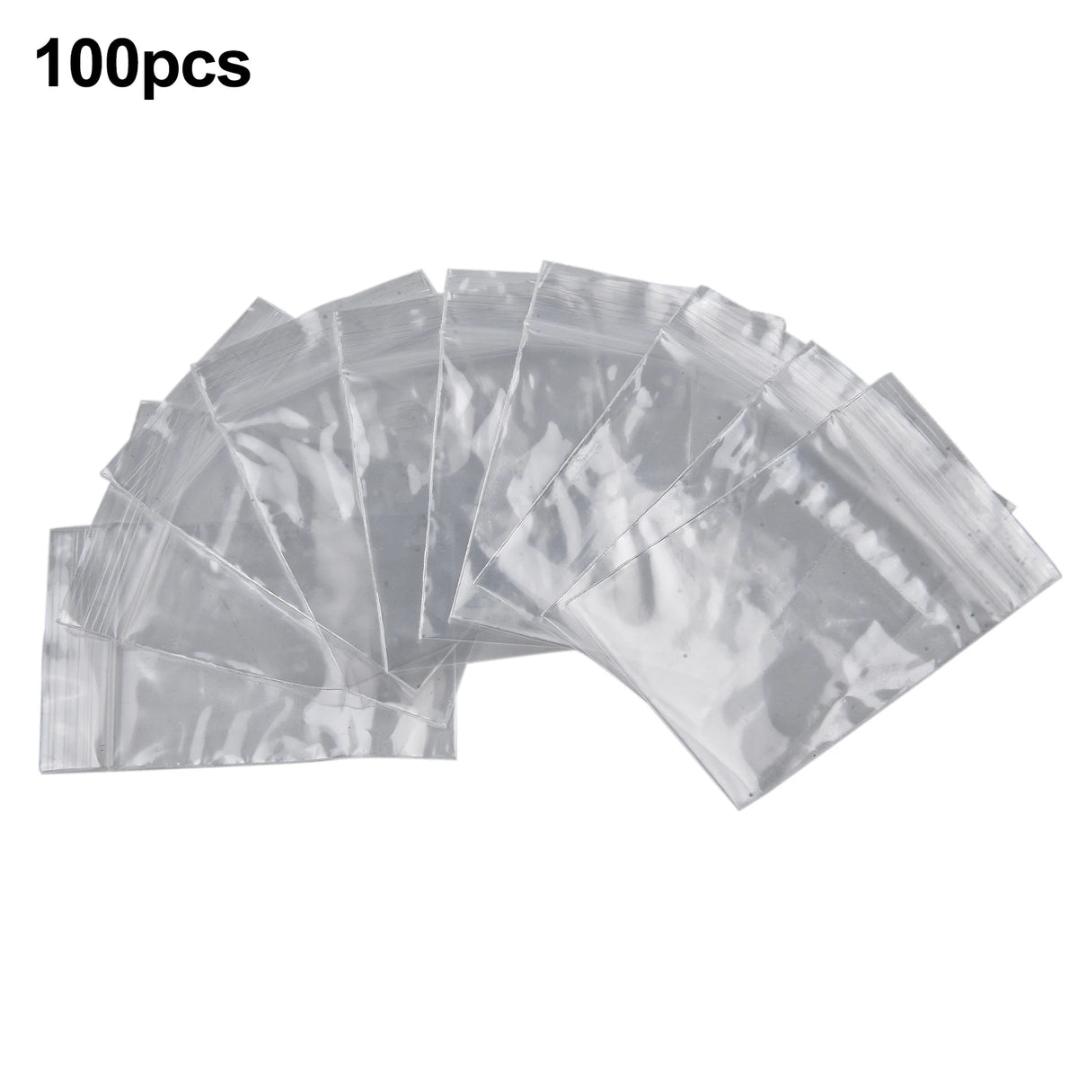 100Pcs Reclosable Clear Plastic Packaging Bags Strong Poly Zip Locks Baggies Grip Self Seal Resealable Baggy For Candy Packing