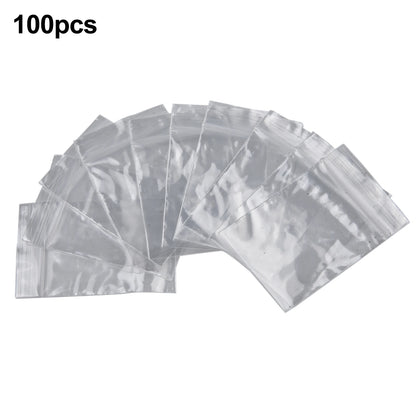 100Pcs Reclosable Clear Plastic Packaging Bags Strong Poly Zip Locks Baggies Grip Self Seal Resealable Baggy For Candy Packing