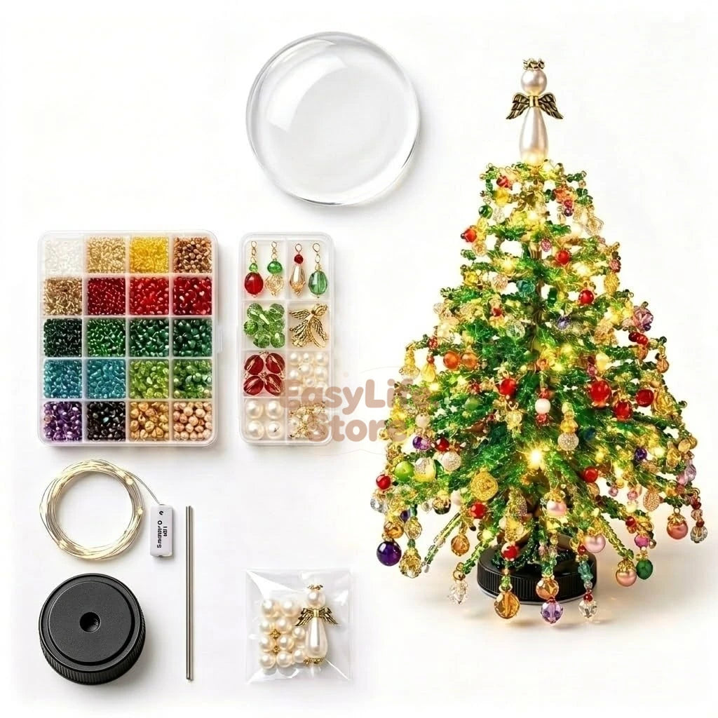 DIY Beaded Christmas Tree Kit Handmade Creative DIY Beading Project Set 3D Crystal Bead Holiday Craft Set for Women Men Home