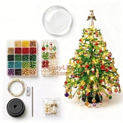DIY Beaded Christmas Tree Kit Handmade Creative DIY Beading Project Set 3D Crystal Bead Holiday Craft Set for Women Men Home