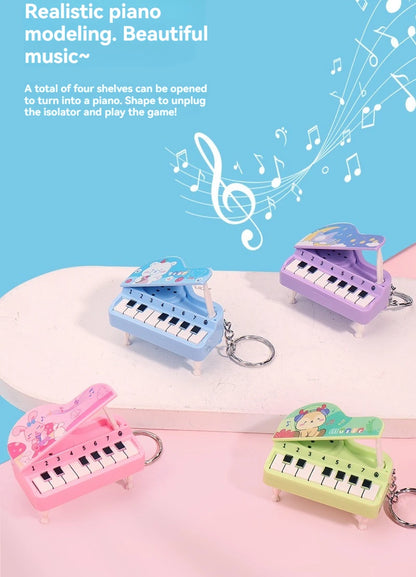 Mini Desktop Piano Keychain Cute Music Game Machine Colorful Bag Pendant Children's Educational Toy Easter Gift