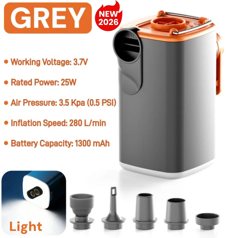 Mini Portable Air Pump with 1300mAh Battery USB Rechargeable to Inflate Deflate for Pool Floats, Air Bed, Vacuum Storage Bags