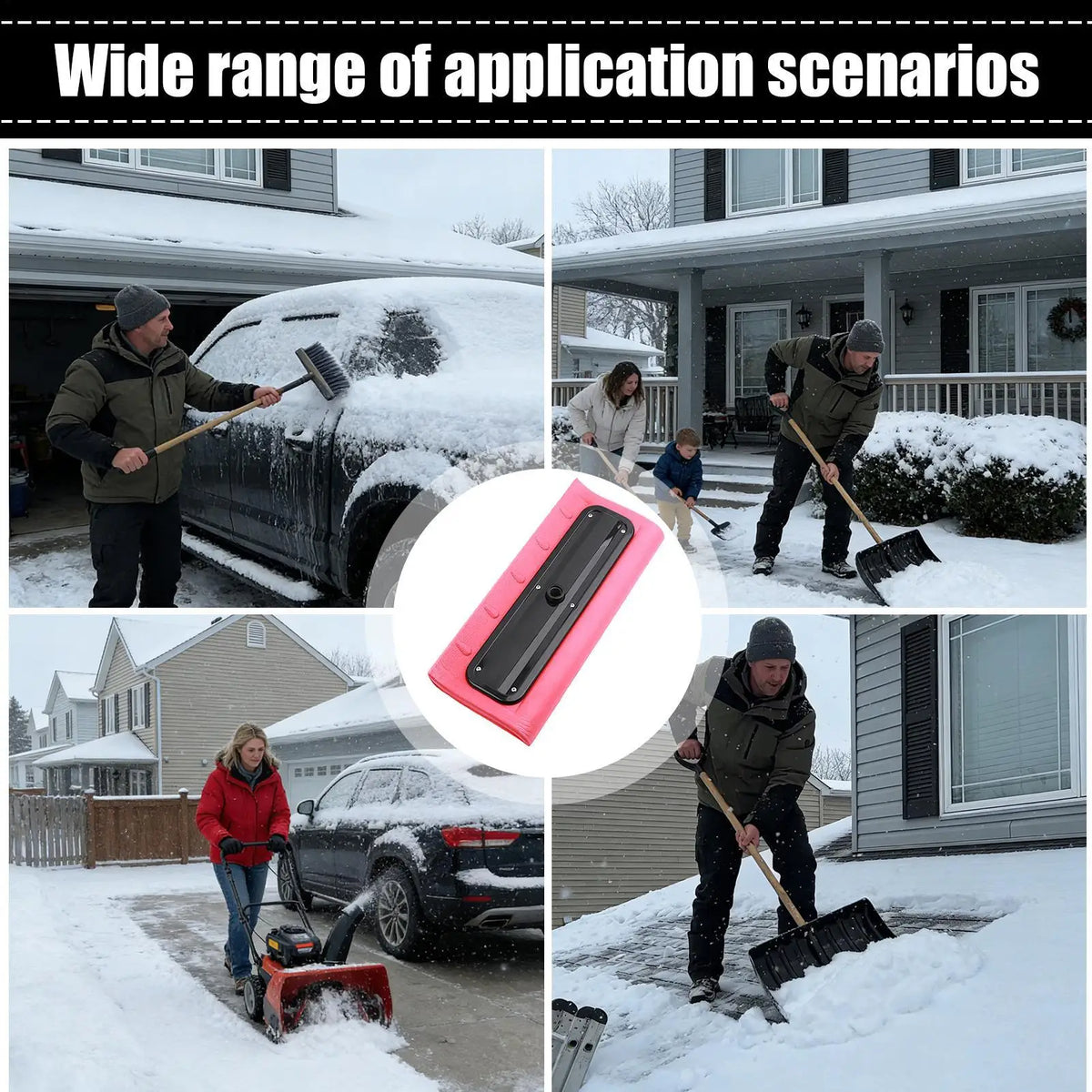 Snow Roof Rake with No-Scratch Head Foam Snow Broom Winter Snows Removal Tool Time Saving For Windshields Solar Panels