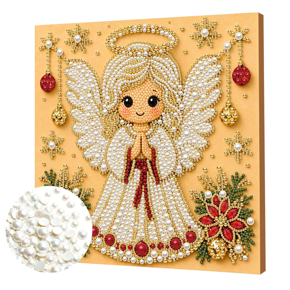 Christmas Decor DIY Santa Claus Snowman 3D Pearl Painting Diamond Art Kits for Beginners 20*20CM for Home Wall Decoration Gift