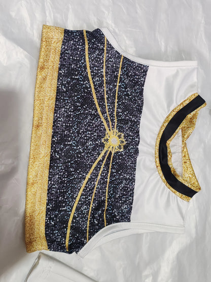 Kids Anime Cosplay Girl Costume Group Idol Singer Performance Show Black Golden Costume Child Halloween Party Clolthes Outfit
