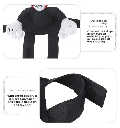 Halloween Pet Dog Costume Skeleton Reaper Rider Style Dog Cosplay Clothes Funny Riding Outfit Medium Large Dogs Party Dress‑up