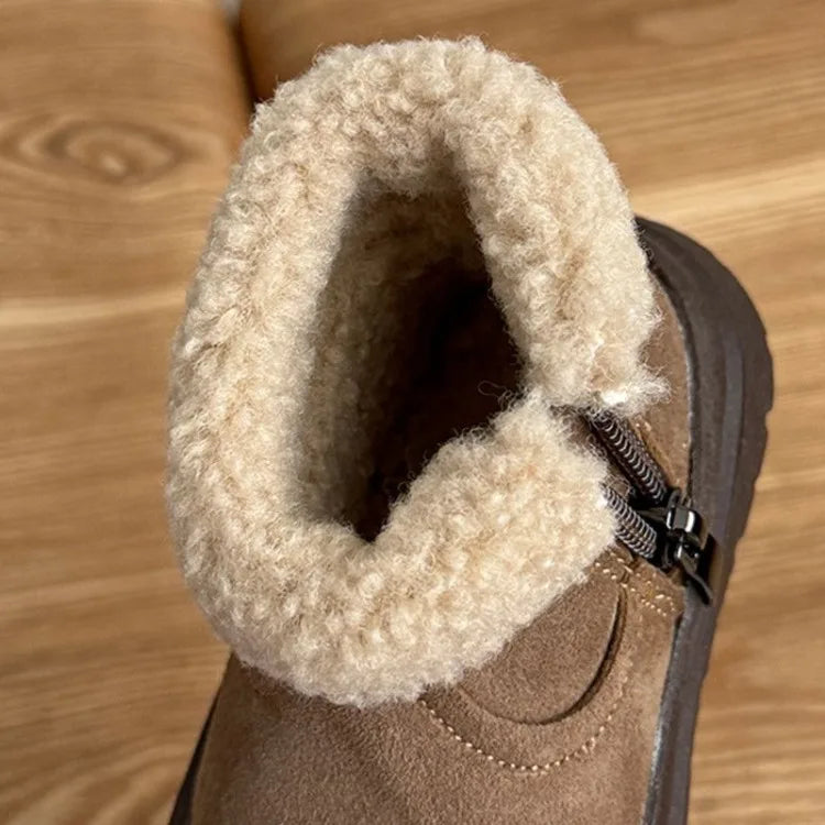 Soft Leather Children's Snow Boots for Baby Toddler Warm Fleece Lined Winter Outdoor Footwear Toddler Boots for Little Kids