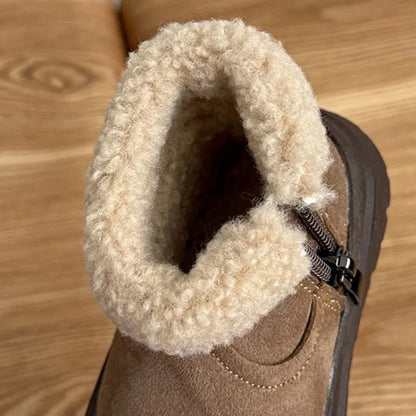 Soft Leather Children's Snow Boots for Baby Toddler Warm Fleece Lined Winter Outdoor Footwear Toddler Boots for Little Kids
